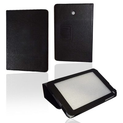 Tablet védőtok, álló, bőr (FLIP, asztali tartó funkció) FEKETE [Huawei MediaPad (S7-301u)]