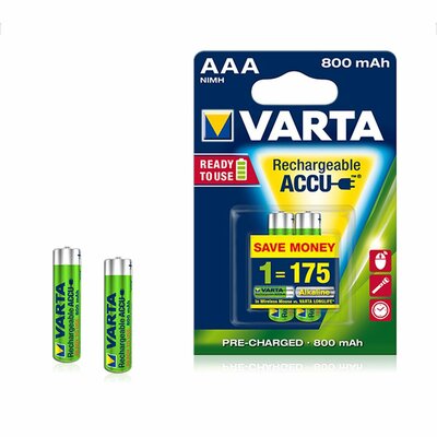 Újratölthető Akkumulátor Varta R3 800 mAh (AAA) 2 db