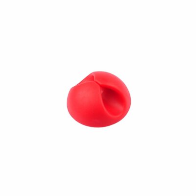 Kábel rögzítő öntapadós műanyag klip, piros