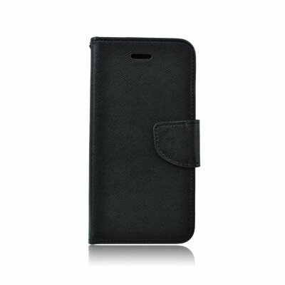 Flipes telefontok, kellemes bőr hatású, szilikon belső, bankkártya zseb, kitámasztható - Apple iPhone 6 / 6S, Fekete