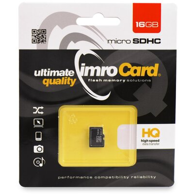 Memóriakártya Imro microSD 16GB class 10 UHS (SD adapter nélkül)