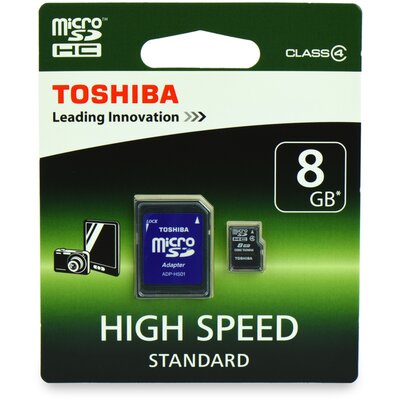 Memóriakártya Toshiba microSD + SD adapter, 8GB