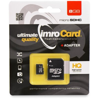 Memóriakártya Imro microSD (TransFlash) 8 GB + SD adapter