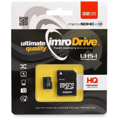 Memóriakártya Micro SDHC Imro 32 GB class 10 + adapter