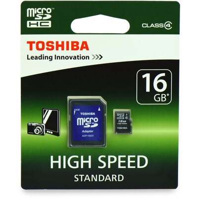 Memóriakártya Toshiba microSD + SD adapter, 16GB