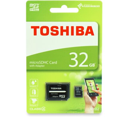 Memóriakártya Toshiba microSD + SD adapter, 32GB