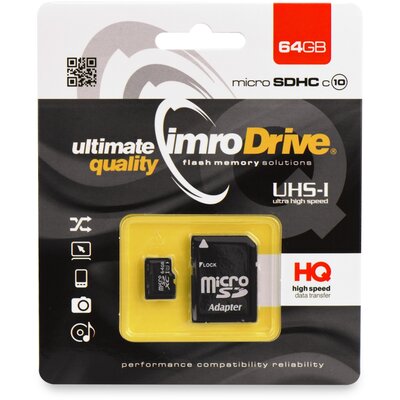 Memóriakártya Micro SDHC Imro 64 GB UHS + adapter