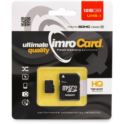 Memóriakártya Imro microSD (TransFlash) SD 128 GB + adapter
