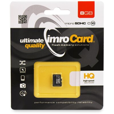 Memóriakártya Imro microSD (TransFlash) SD 8 GB adapter nélkül, Class 10 UHS