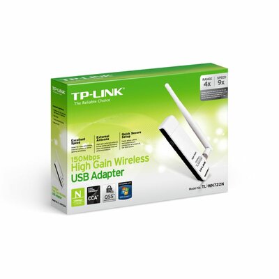 Wi-Fi adapter USB TP-LINK 150 Mbps TL-WN722N + antenna