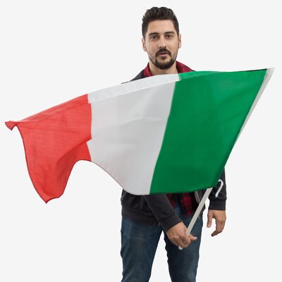 Olasz Zászló Rúddal (90 x 60 cm)