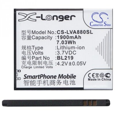 Utángyártott akkumulátor 1900 mAh Li-ion (BL219 kompatibilis) - Lenovo A768 / A850+ / A889 / A916 / S856, Huawei Honor Holly