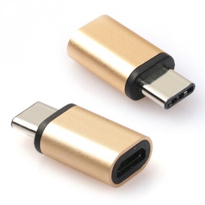Adapter (microUSB - USB Type-C 3.1, töltéshez, adatátvitelhez) ARANY