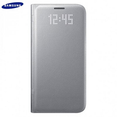 Samsung EF-NG930PSEGWW Telefontok álló, bőr (aktív flip, oldalra nyíló, akkufedél, bankkártya tartó, LED kijelző) Ezüst [Samsung Galaxy S7 (SM-G930)]