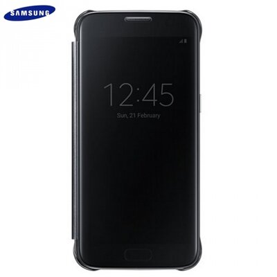 Samsung EF-ZG930CBEGWW Műanyag gyári telefontok (FLIP, oldalra nyíló, Clear View Cover) fekete [Samsung Galaxy S7 (SM-G930)]