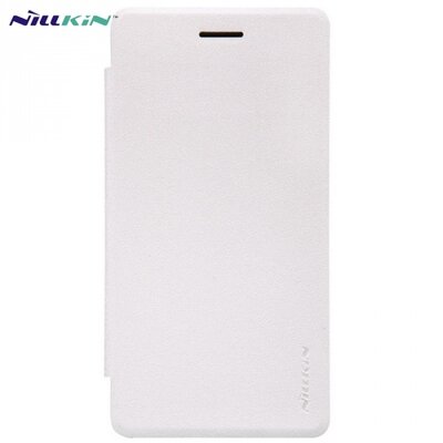 Nillkin Sparkle műanyag telefontok (mikroszálas bőr flip, oldalra nyíló) Fehér [LG Zero (H650E)]