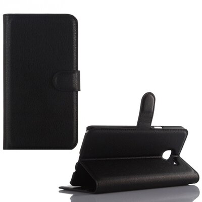 Telefontok álló, bőr hatású (flip, oldalra nyíló, asztali tartó funkció) Fekete [Samsung Galaxy A9 (2016) (SM-A910)]