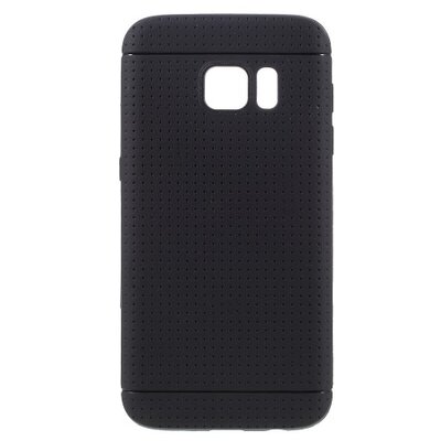 Hátlapvédő telefontok gumi / szilikon (lyukacsos minta) Fekete [Samsung Galaxy S7 (SM-G930)]