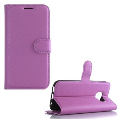 Telefontok álló, bőr (flip, oldalra nyíló, asztali tartó funkció) Lila [Samsung Galaxy S7 (SM-G930)]