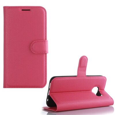 Telefontok álló, bőr hatású (flip, oldalra nyíló, asztali tartó funkció) Rózsaszín [Samsung Galaxy S7 EDGE (SM-G935)]