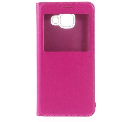 Telefontok álló, bőr hatású (flip, oldalra nyíló, S-View Cover) Rózsaszín [Samsung Galaxy A3 (2016) (SM-A310F)]