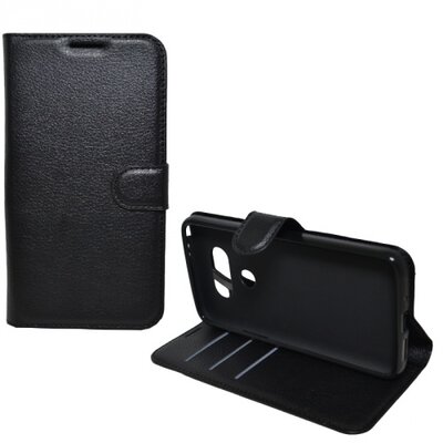 Telefontok álló, bőr hatású (flip, oldalra nyíló, asztali tartó funkció) Fekete [LG G5 (H850) - G5 SE (H840)]