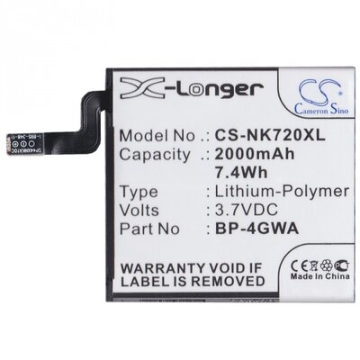Utángyártott akkumulátor 2000 mAh Li-Polymer (BP-4GWA kompatibilis) - Nokia Lumia 625, Lumia 720