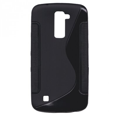 Hátlapvédő telefontok gumi / szilikon (S-line) Fekete [LG K10 (K420n)]