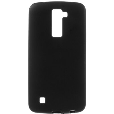Hátlapvédő telefontok gumi / szilikon (matt, fényes keret) Fekete [LG K10 (K420n)]