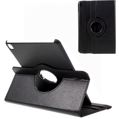 Tablet védőtok álló, bőr (FLIP, asztali tartó funkció, 360°-ban forgatható) FEKETE [Apple IPAD Pro 9.7]