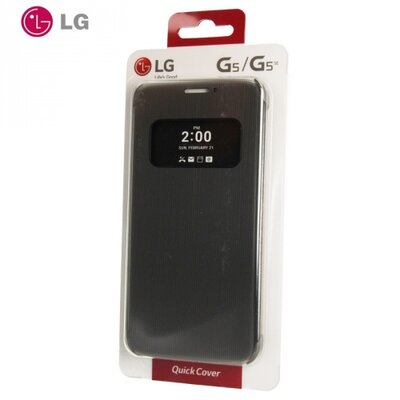 Lg CFV-160.AGEUTB Műanyag telefontok (flip, oldalra nyíló, hívószámkijelzés, és hívás felvételhez kivágás, QuickWindow) Szürke [LG G5 (H850) - G5 SE (H840)]