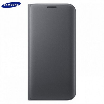 Samsung EF-WG935PBEGWW Telefontok álló, bőr (FLIP, oldalra nyíló) fekete [Samsung Galaxy S7 EDGE (SM-G935)]