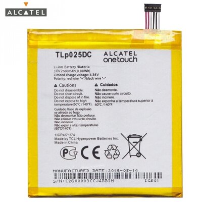 Alcatel TLP025DC gyári akkumulátor 2580 mAh Li-ion - Alcatel Pixi 4 (6) 3G (OT-8050D)