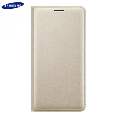 Samsung EF-WJ320PFEG Telefontok álló, bőr (FLIP, akkufedél, oldalra nyíló, bankkártya tartó) Arany [Samsung Galaxy J3 (2016) (SM-J320)]