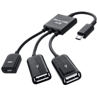 Micro USB Hub (2 x USB, 1 x micro USB) [univerzális kiegészítő]