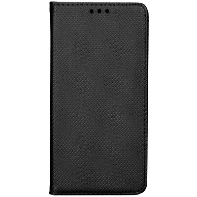 Smart flip Telefontok, mágneses flip zár, oldalra nyíló, bőr hatású - Samsung Galaxy S5, Fekete