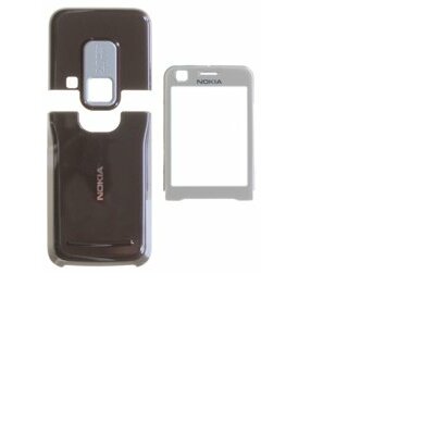 Komplett készülék ház (előlap plexi, antenna fedél, akkufedél) BÉZS [Nokia 6120 Classic, 6121 Classic]