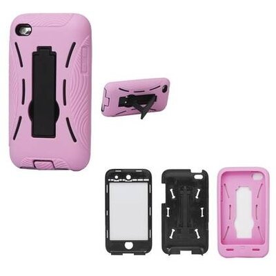 Defender műanyag hátlapvédő telefontok (közepesen ütésálló, kitámasztó) Rózsaszín [Apple iPod touch 4]