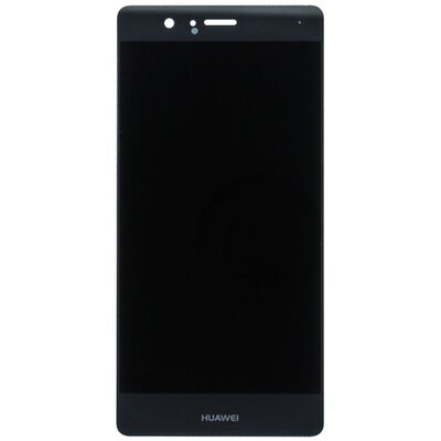 Gyári LCD kijelző komplett panel (kerettel, érintőpanellel) FEKETE [Huawei P9 lite]