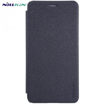 Nillkin Sparkle műanyag telefontok (mikroszálas bőr flip, oldalra nyíló) fekete [Huawei Honor 7 Lite (Honor 5C)]
