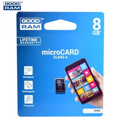 Goodram M400-0080R11 memóriakártya TransFlash 8GB (microSDHC, Class 4) - adapter nélkül