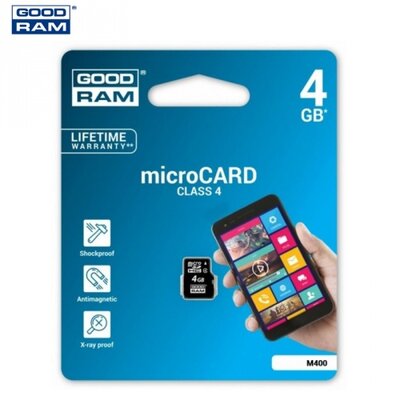 Goodram M400-0040R11 memóriakártya TransFlash 4GB (microSDHC, Class 4) - adapter nélkül