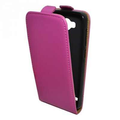 Telefontok álló, bőr hatású (flip, mágneses, lefelé nyíló, szilikon tartó) Rózsaszín [Huawei Y3 II (Y3-2)]