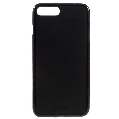 Hátlapvédő telefontok gumi / szilikon (matt, fényes keret) Fekete [iPhone 7+ Plus, iPhone 8+ Plus]