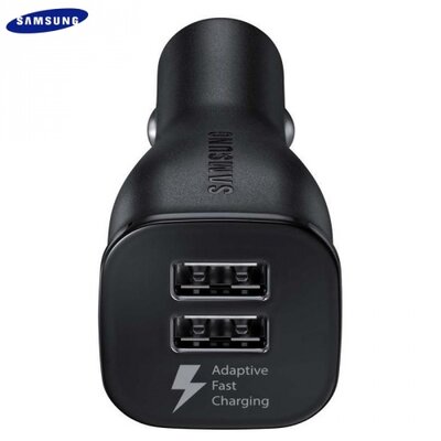 Samsung EP-LN920BBEG Szivargyújtó töltő/autós töltő 2 x USB aljzat (5V / 2000mA, kábel NÉLKÜL, gyorstöltés támogatás) FEKETE