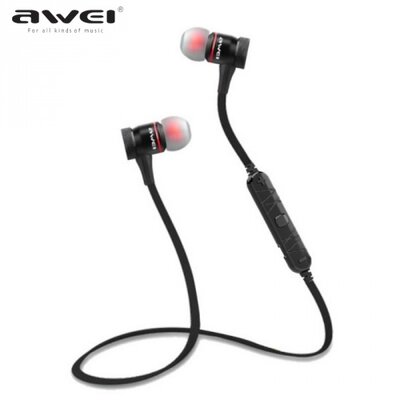 Awei A920BL_B AWEI BLUETOOTH headset SZTEREO (nyakba akasztható, mikrofon, lapos kábel, multipoint, SPORT) FEKETE