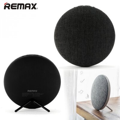 Remax RB-M9_B REMAX M9 BLUETOOTH hordozható hangszóró (textil borítás, mikrofon, 3.5 mm jack csatlakozó) FEKETE