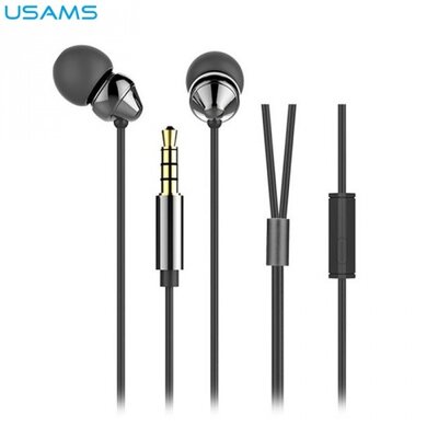 Usams HSLL01 USAMS ERENO headset SZTEREO (3.5 mm jack, mikrofon, felvevő gomb, hangerőszabályzó) SZÜRKE