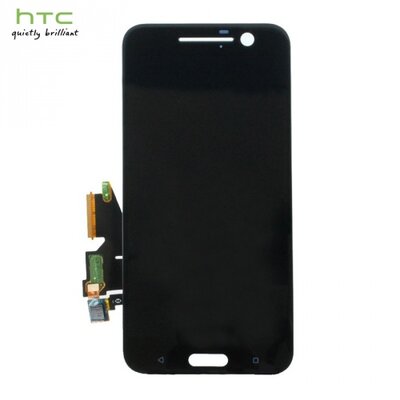Gyári LCD kijelző komplett panel (kerettel, érintőpanellel) FEKETE [HTC 10]