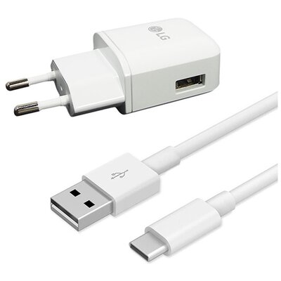 Lg MCS-H05ED Hálózati töltő USB aljzat (Type-C, 5V / 1800mA, EAD63687001 adatkábel) FEHÉR [LG G5 (H850) - G5 SE (H840), Nexus 5X (H791), V20]